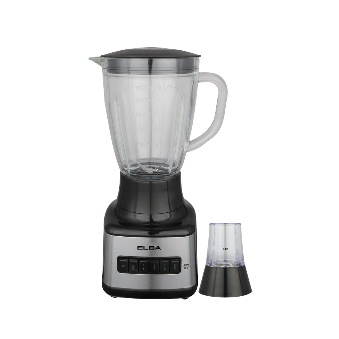 Glass Jar Blender EBG-K1556G(BK) - 6-speed with Pulse Function, Grinder, Black (1.5L/500W)