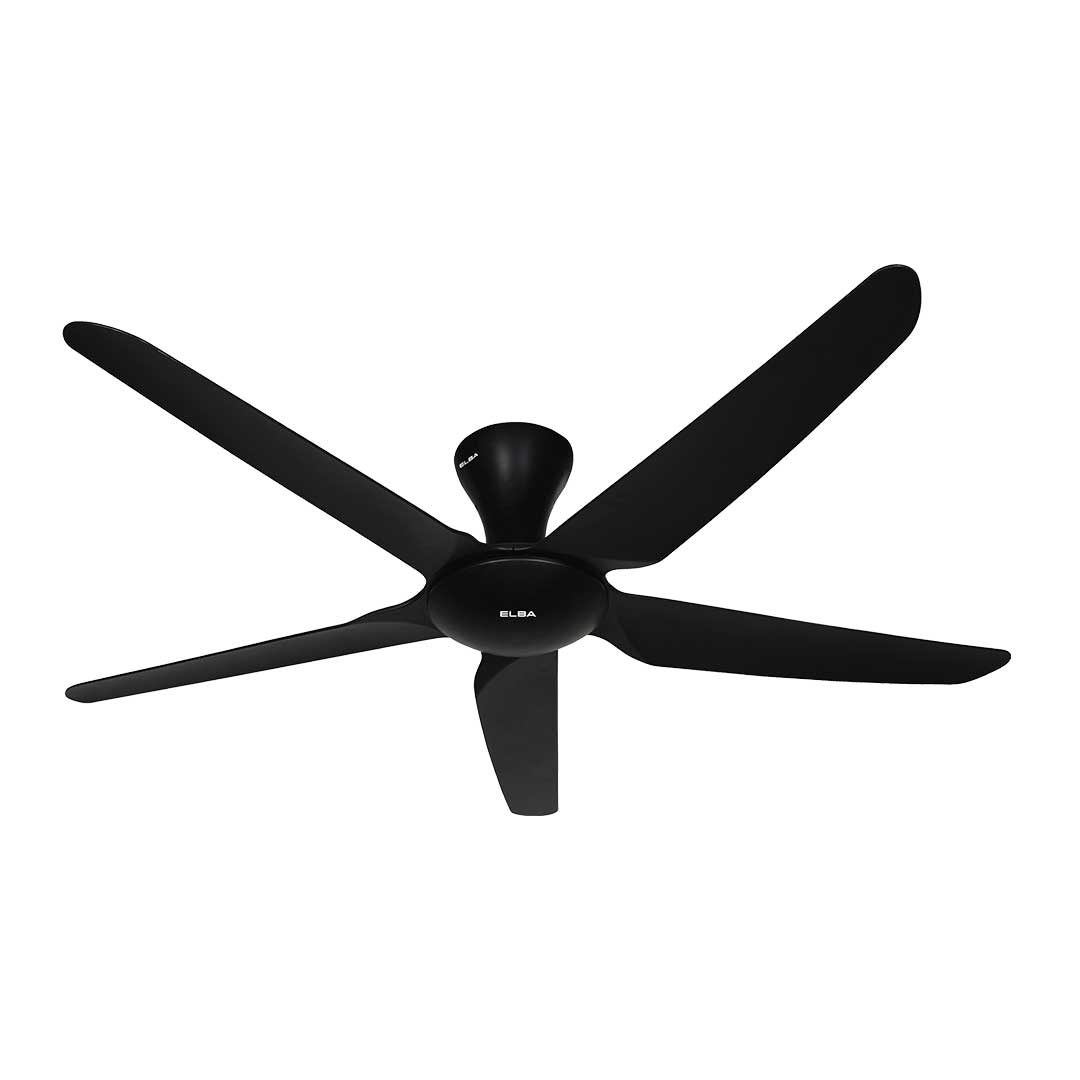 DC Ceiling Fan 56" LUNA ECF-N5610(BK) - 5 ABS Blades - DC Motor, Remote Controller, Off Timer, Black