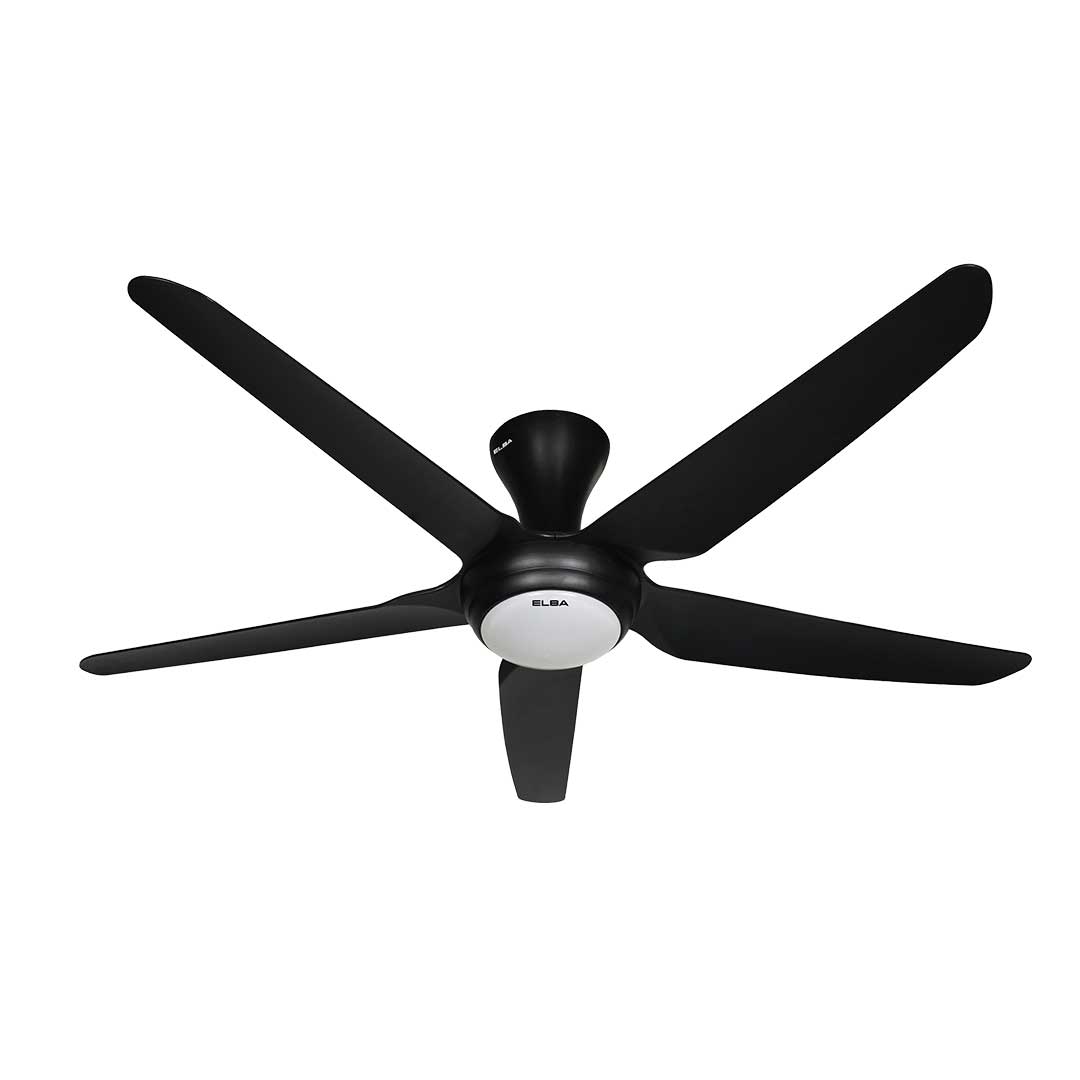 DC Ceiling Fan 56" LUNA ECF-N5612L(BK) - 5 ABS Blades - DC Motor, Tri-Color Temperature LED, Remote Controller, Off Timer, Black