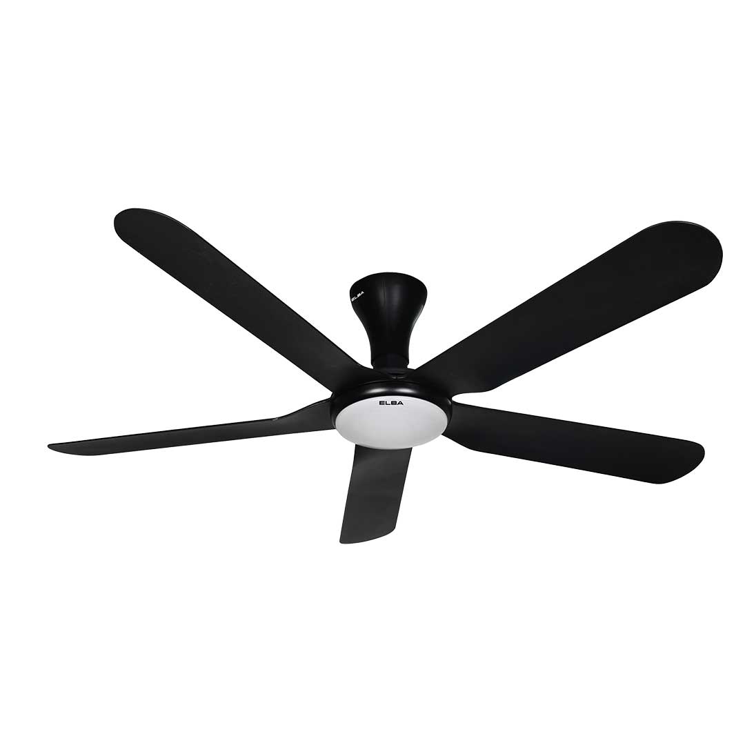 DC Ceiling Fan 60" URANO ECF-N6032L(BK) - 5 ABS Blades - DC Motor, Tri-Color Temperature LED, Remote Controller, Off Timer, Black