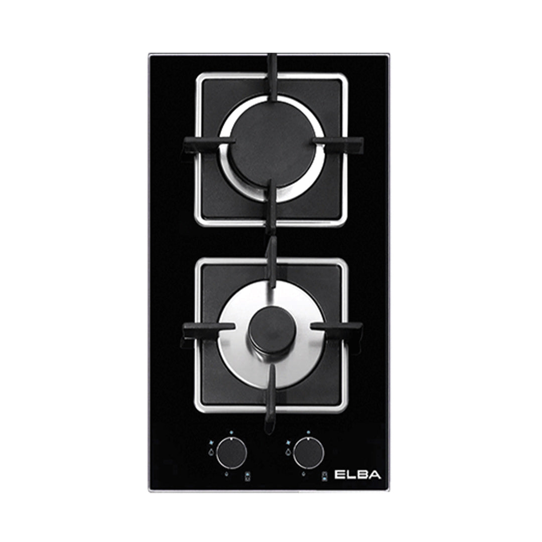 Double Burners Built-In Domino Glass Hob EDH-F3302G(BK)