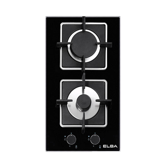 Double Burners Built-In Domino Glass Hob EDH-F3302G(BK)
