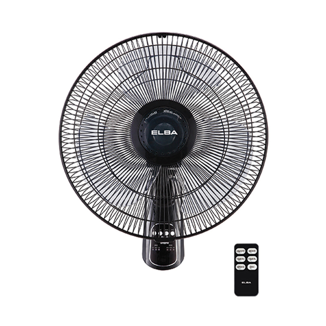 16" Wall Fan EWMF-E1646RC(BK) - 3 Blades, Remote Controller, 3-speed Settings - Black (16 inches/60