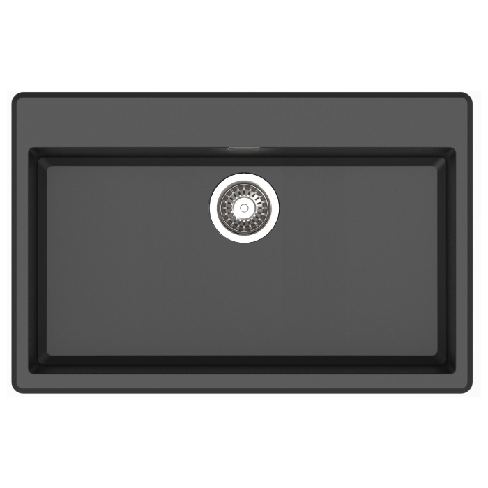 Haustern Edge Series Granite 1B Top Mount Kitchen Sink Black Colour (HT-EDGE-613B)
