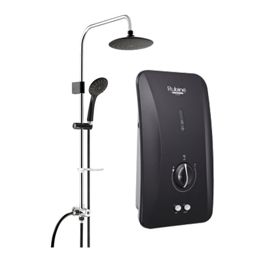 Rubine RWH-FS390N-BRCB Instant Water Heater Non Pump Rainshower - Carbon Black
