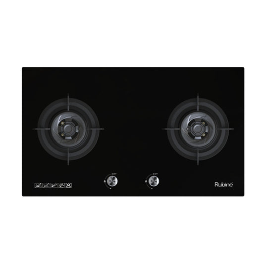 RUBINE RGH-LOTOFLEXI2B-BLFX Glass Gas Hob With Flame Power (5.0kw)