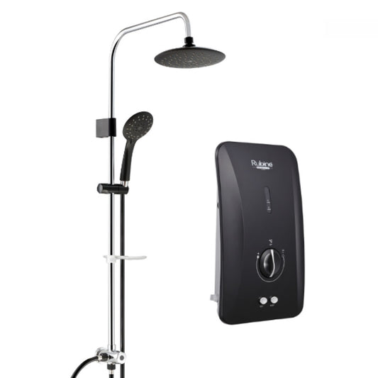 Rubine RWH-FS391D-BRCB Instant Water Heater Inverter DC Pump Rainshower - Carbon Black