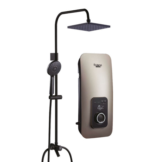 RUBINE RWH-CE521D-MRSB Cetus Instant Water Heater - Sand Black / Champagne Gold / Iron Grey