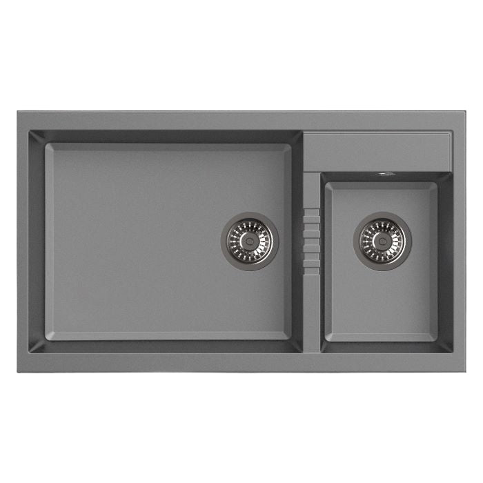 Haustern Prisma Series Granite 2B Top Mount Kitchen Sink Chromium Grey Colour (HT-PRISMA-623G)