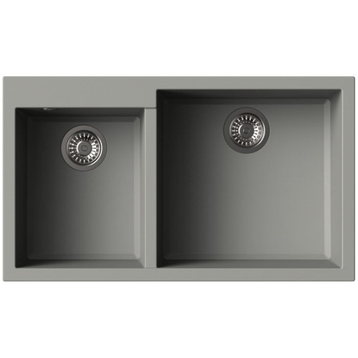 Haustern Prisma Series Granite 2B Top Mount Kitchen Sink Chromium Grey Colour (HT-PRISMA-624G)