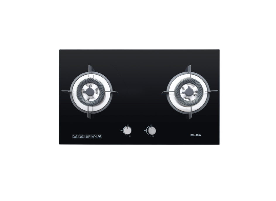 2 Burners Glass Stove EGH-K8842G(BK) - Full Black Tempered Glass (5.0kW)