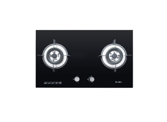 2 Burners Glass Stove EGH-K8842G(BK) - Full Black Tempered Glass (5.0kW)