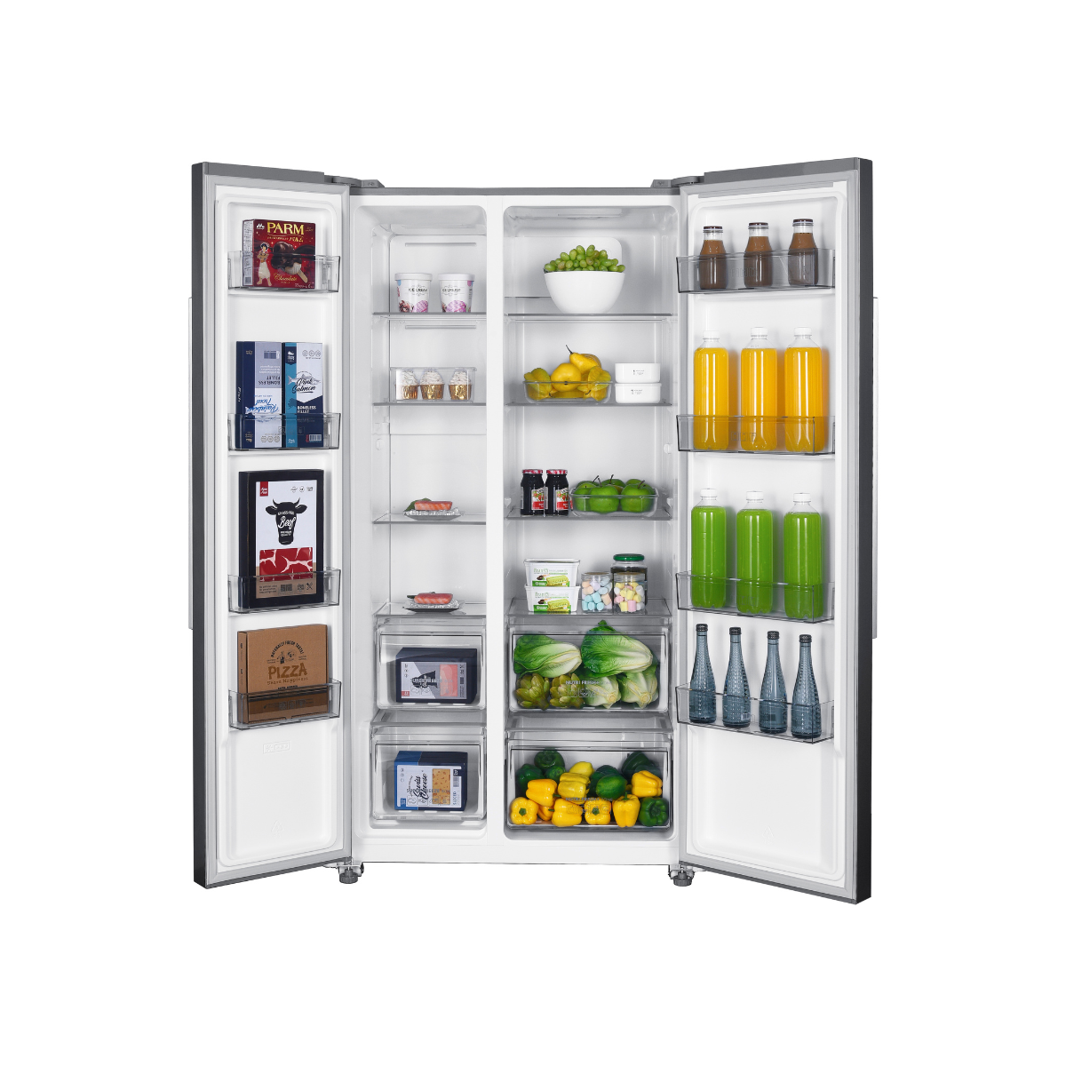 620L Side-by-side Refrigerator VERZINO ESR-Q6286IN(GR) - Nutri Fresh+ Zone, 12 Years Inverter Compressor Warranty