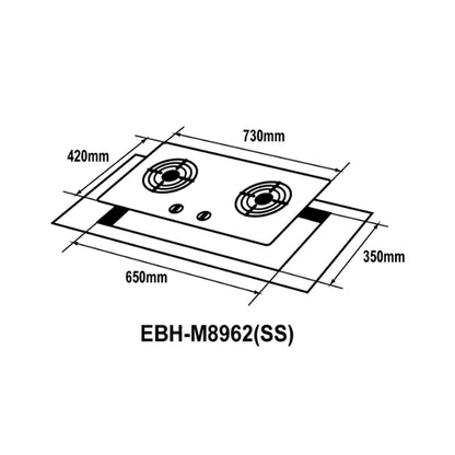 Double Burners Built-in Stainless Steel Hob EBH-M8962(SS)
