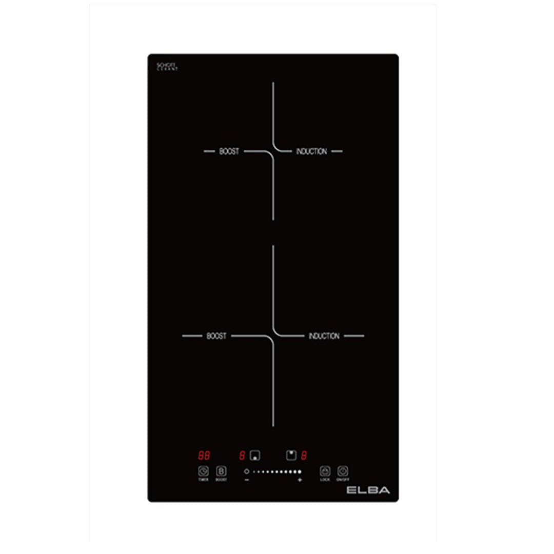 Built-in Domino Hob EDIC-K3082ST(BK) Dual Cooking Zones, Schott CeranÃ‚Â® Glass