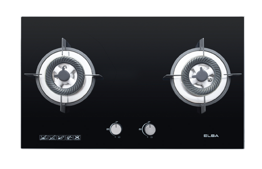 2 Burners Glass Stove EGH-K8842G(BK) - Full Black Tempered Glass (5.0kW)