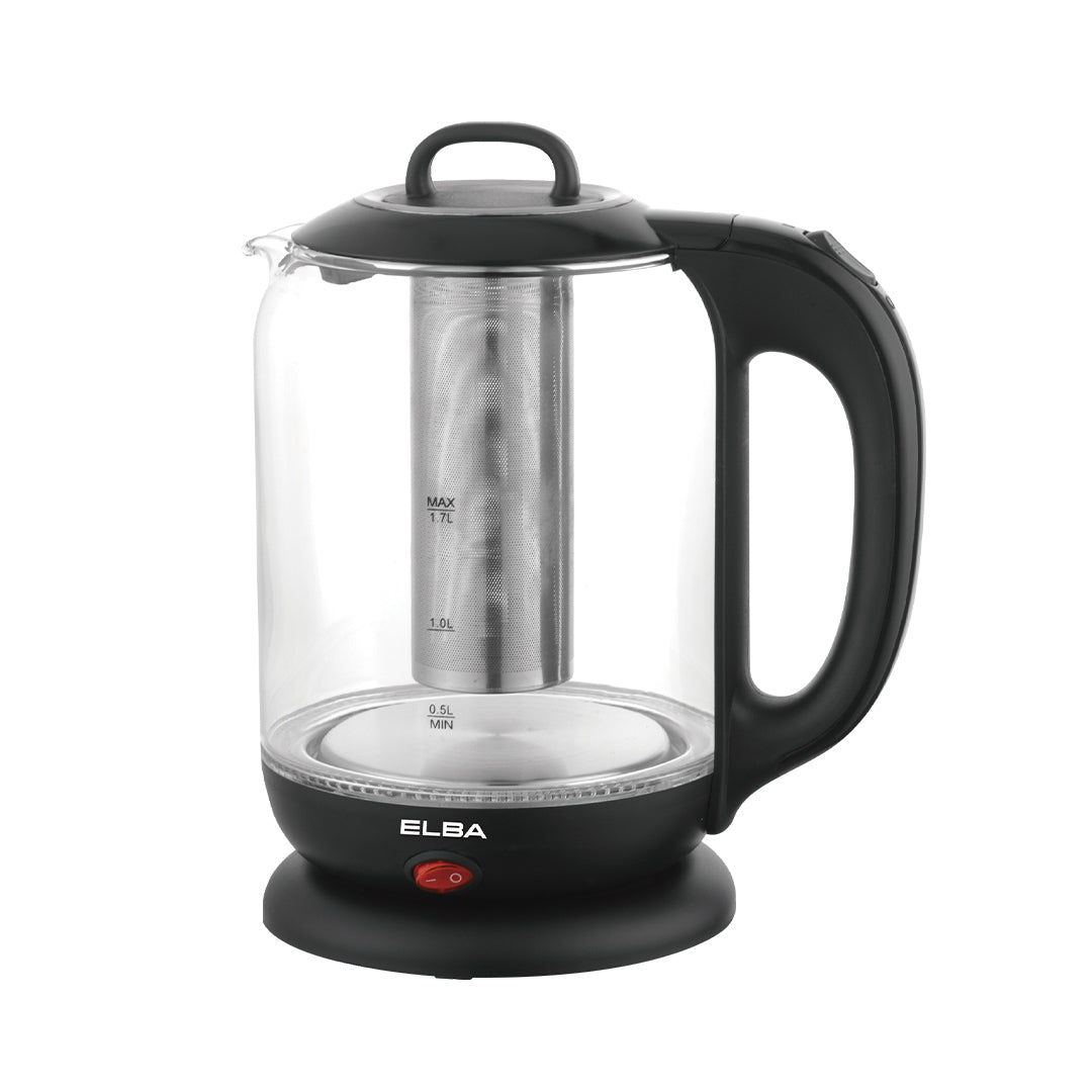 Jug Kettle EJK-J1725KG(BK) - Keep Warm Switch, Borosilicate Glass Body with Detachable Strainer (1.7L)