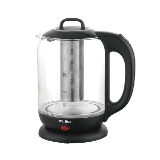 Jug Kettle EJK-J1725KG(BK) - Keep Warm Switch, Borosilicate Glass Body with Detachable Strainer (1.7L)