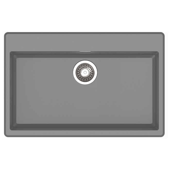 Haustern Edge Series Granite 1B Top Mount Kitchen Sink Grey Colour (HT-EDGE-613G)