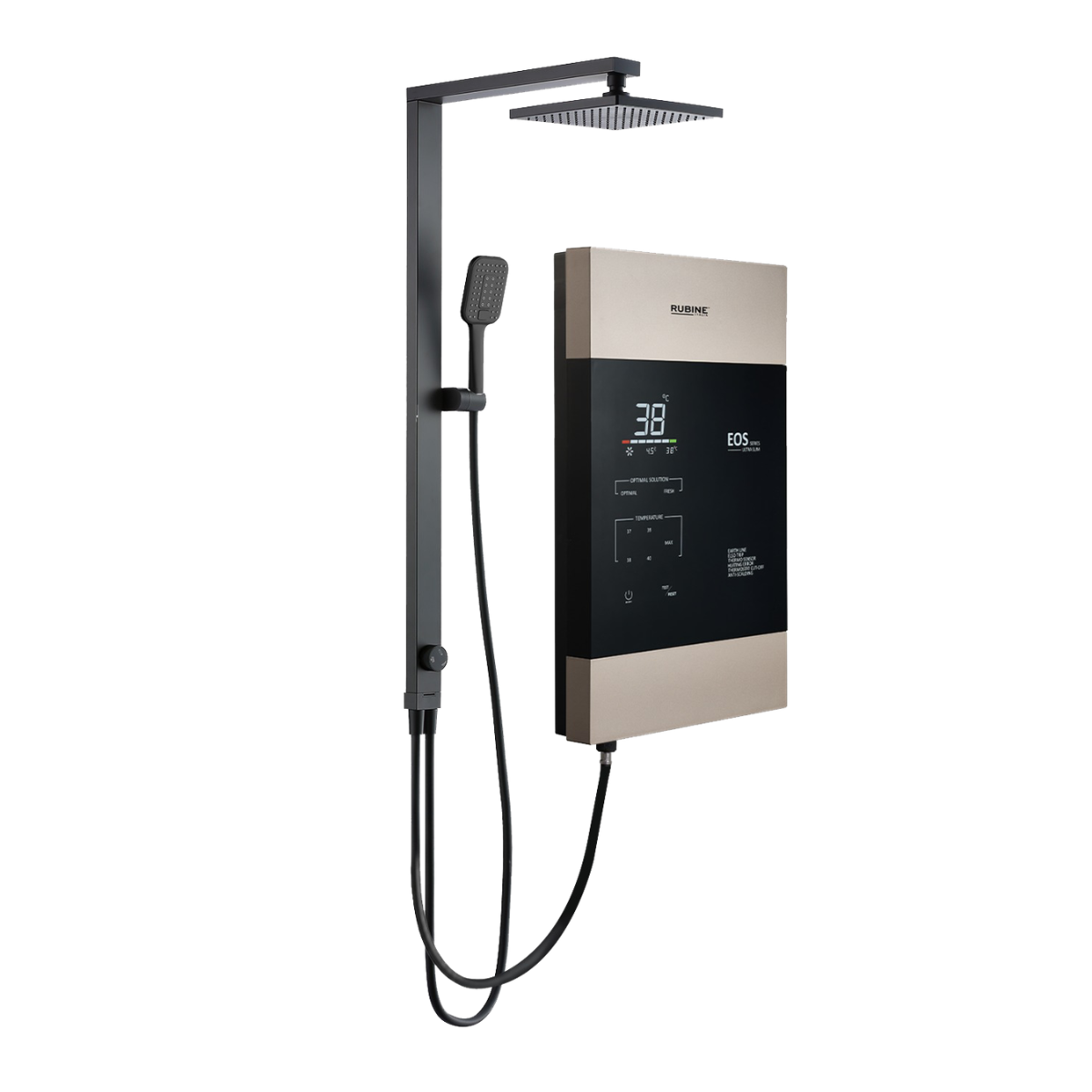RUBINE EOS ULTRA SLIM DC PUMP H/S RWH-EOS161D-MRPM / MRCG - PEWTER METALLIC / CHAMPAGNE GOLD