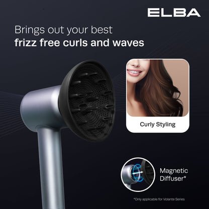 Hair Dryer VOLANTE EHD-Q6663DC(BK) - BLDC Motor, Titanium Grey (1,600W)