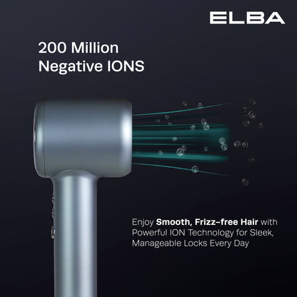 Hair Dryer VOLANTE EHD-Q6663DC(BK) - BLDC Motor, Titanium Grey (1,600W)