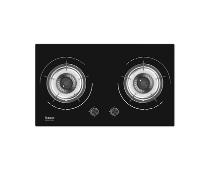 RUBINE RGH-BRAVA X-2B-BL Glass Gas Hob With Flame Power (5.0kw)