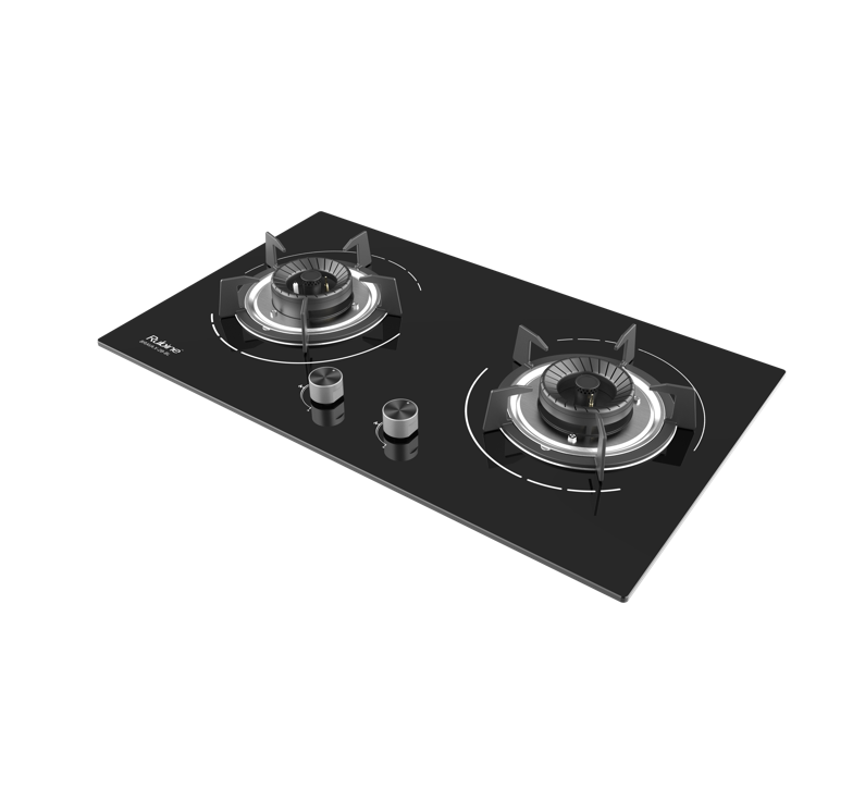 RUBINE RGH-BRAVA X-2B-BL Glass Gas Hob With Flame Power (5.0kw)