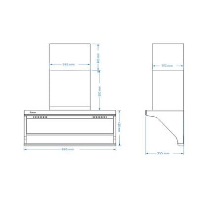 FABER COOKER HOOD COMODO X FCH-TXD90S300BKMG