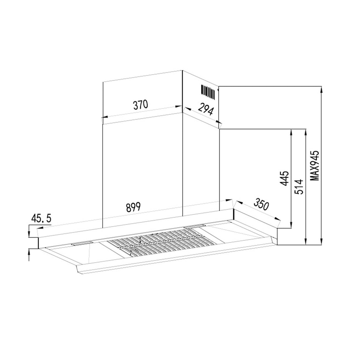 FABER COOKER HOOD TOPHERRA NEO FCH-TFD90S250BKMG