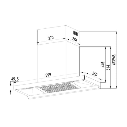 FABER COOKER HOOD TOPHERRA NEO FCH-TFD90S250BKMG