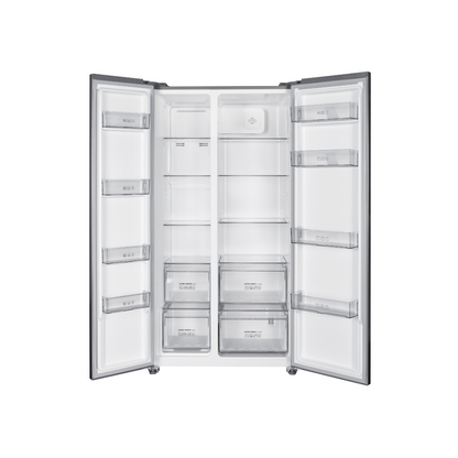 620L Side-by-side Refrigerator VERZINO ESR-Q6286IN(GR) - Nutri Fresh+ Zone, 12 Years Inverter Compressor Warranty