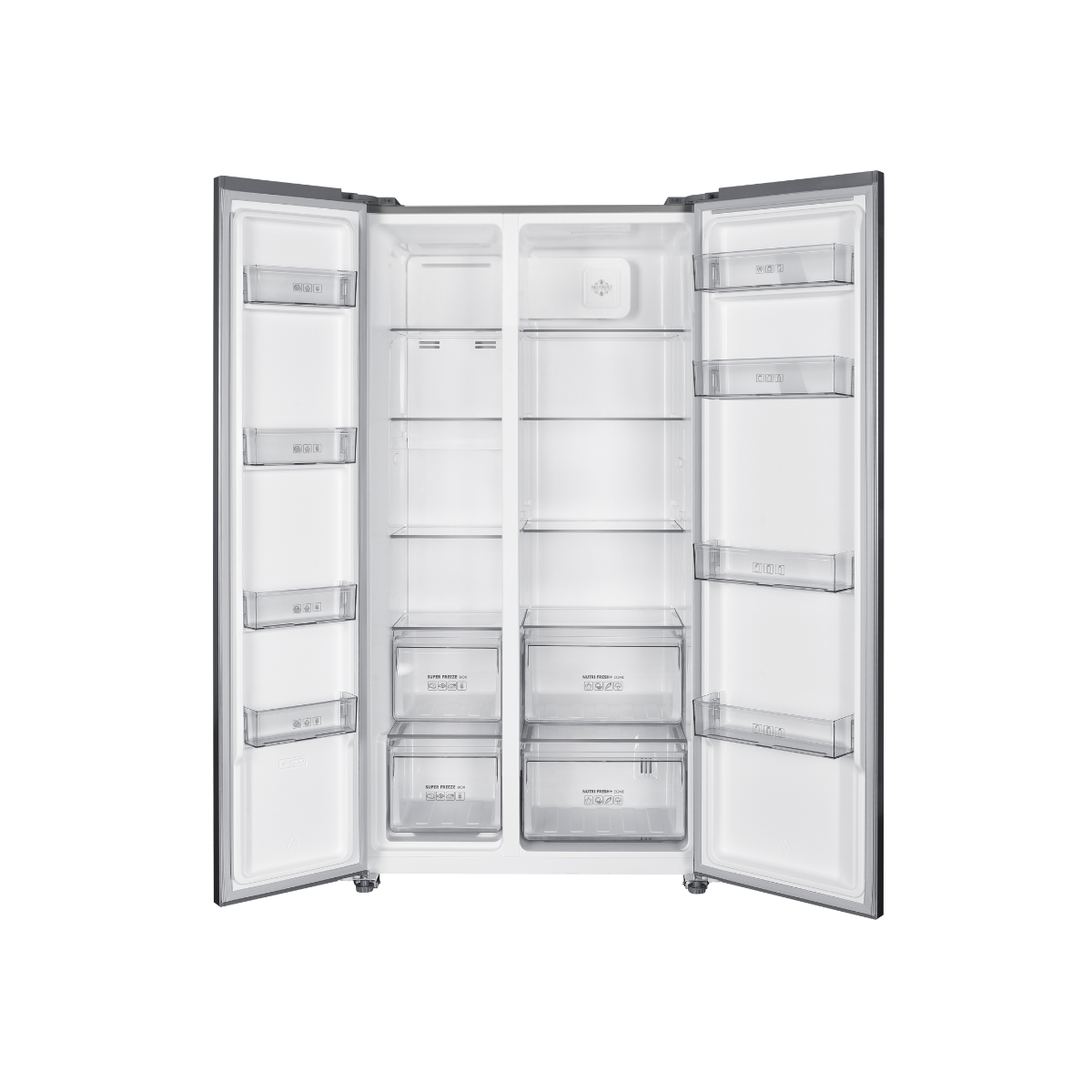 770L Side-by-side Refrigerator VERZINO ESR-Q7659IN(GR) - Quad Zone Cooling System, 12 Years Inverter Compressor Warranty