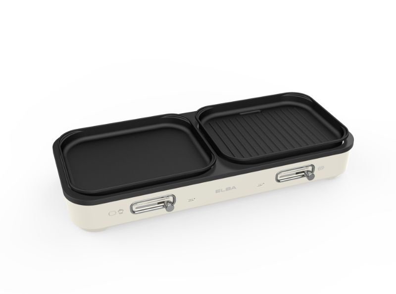 2-in-1 Hotpot and BBQ Griller EGL-S3055(BG) - 2 Grill Plates and 2 Side Non-Stick Hotpot (3L/2000W)