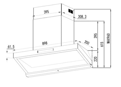 FABER COOKER HOOD XENON NEO FCH-TXD90S250BKMG